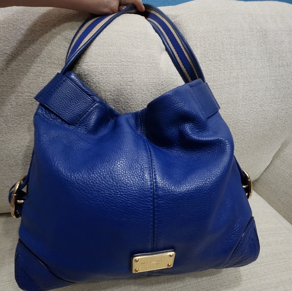 Michael Kors Blue Leather Shoulder Bag Purse - Picture 2 of 14